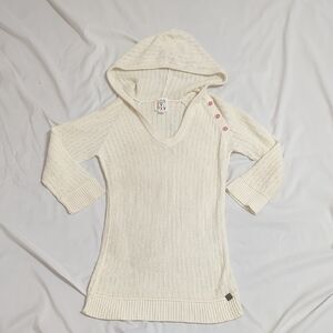 Roxy Hooded Sweater, Color Cream, Size L